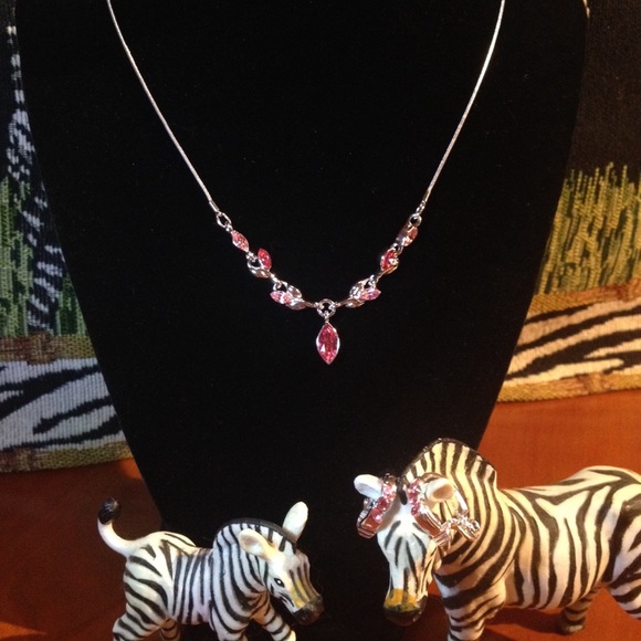Monet Jewelry - MONET Pink Fire crystal necklace & earring SET!